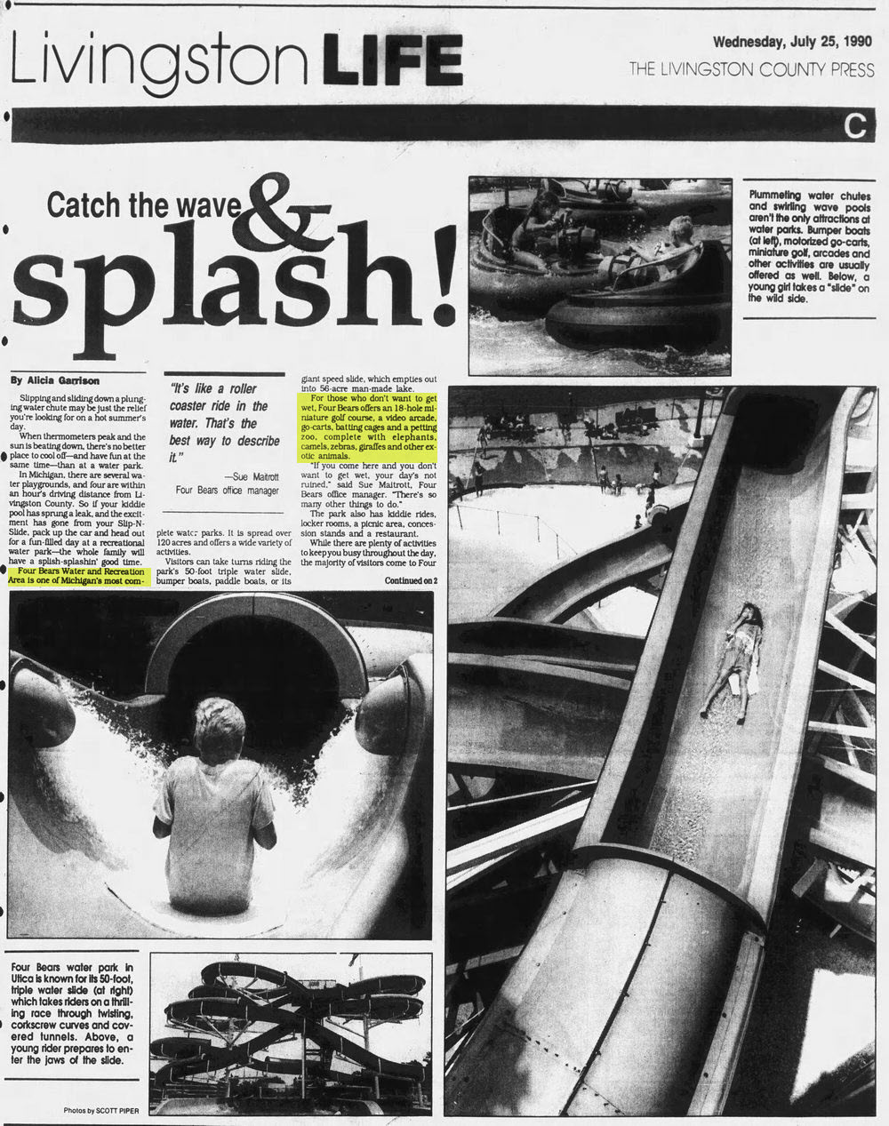 Michigan WaterWorld - 1990 Article From Livingtson County Press